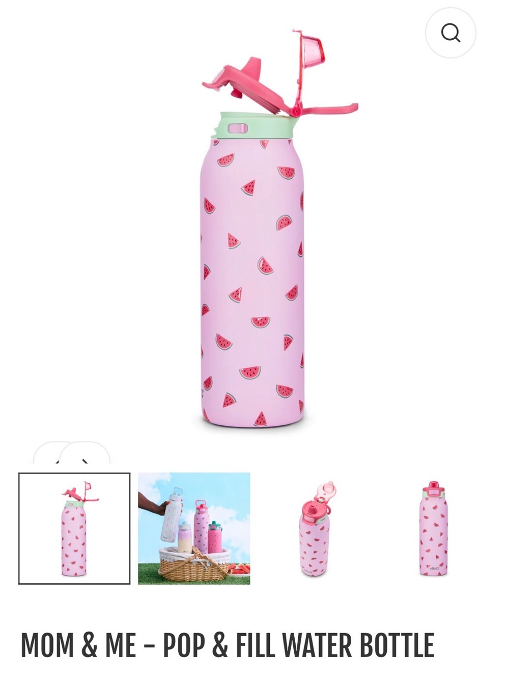 Brand new Ello 32 oz Water Bottle - Pink Watermelon